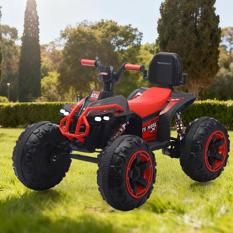 Ride On Toy Car,12V Electric ATV Car for Kids, 4 Wheeler Electric Toy Car with Bluetooth,light,Leather Seaters