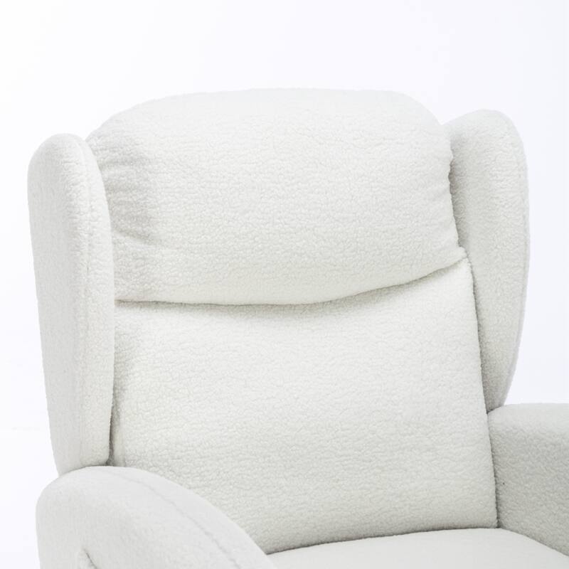 Modern Teddy Fabric Rocking Chair With Packet Wood Leg