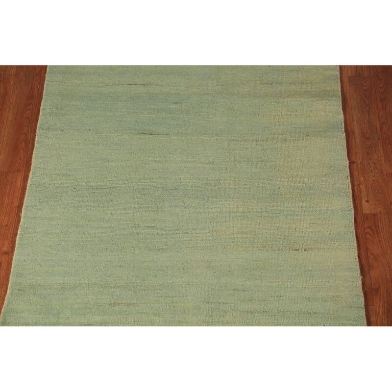 Light Green Gabbeh Modern Oriental Rug Handmade Wool Carpet - 3'3" x 6'5"