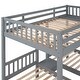 preview thumbnail 7 of 7, Triple Bunk Bed with Ladder and Storage Drawers, Full Over Twin & Twin Bedframe, Solid Wood Detachable Triple Bed for Kids Teens