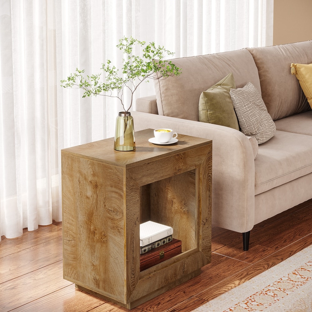23.62-inch Rectangular Farmhouse Wood Side End Table for Living Room