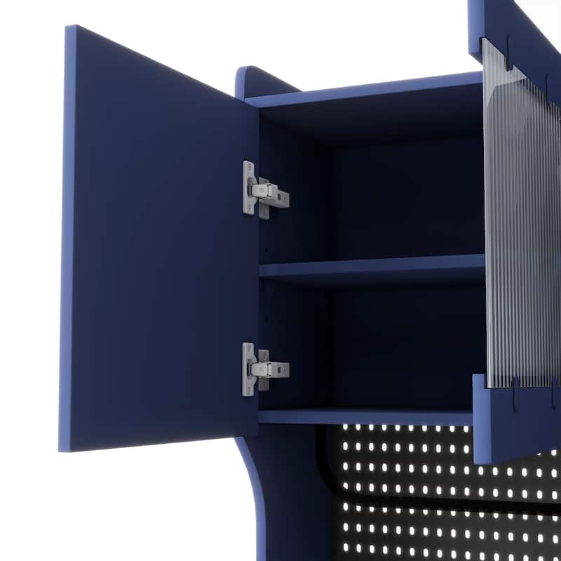 Freestanding Buffet with Hutch, Large Coffee Bar Storage Cabinet with Drawers, Cabinets with Adjustable Shelves
