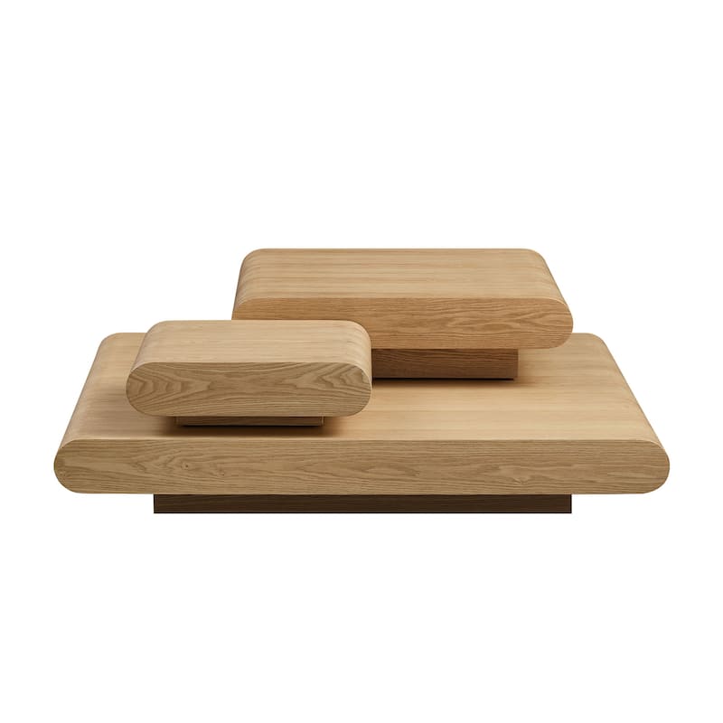 3-Piece Mordern MDF Modular Stacking Coffee Table, No Assembly