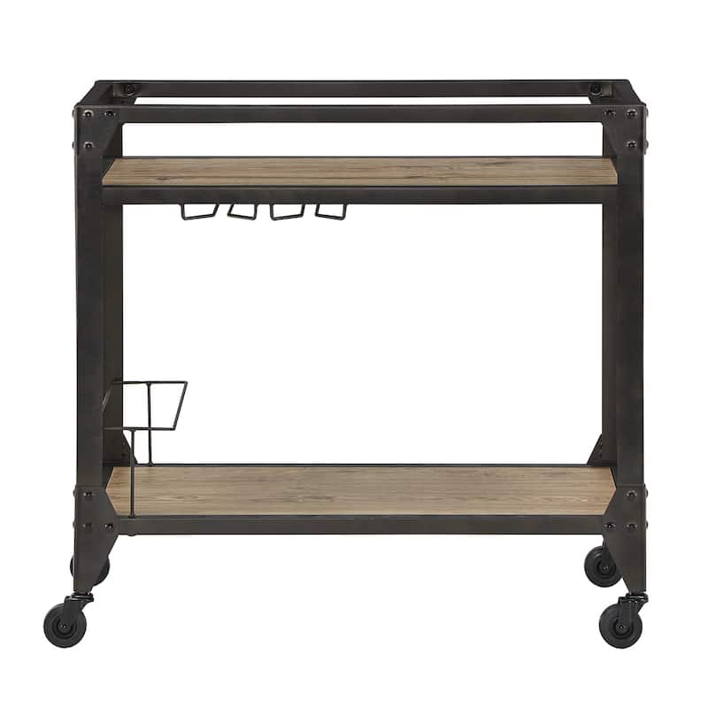 Metropolitan Charcoal Metal and Wood Bar Cart by iNSPIRE Q Artisan