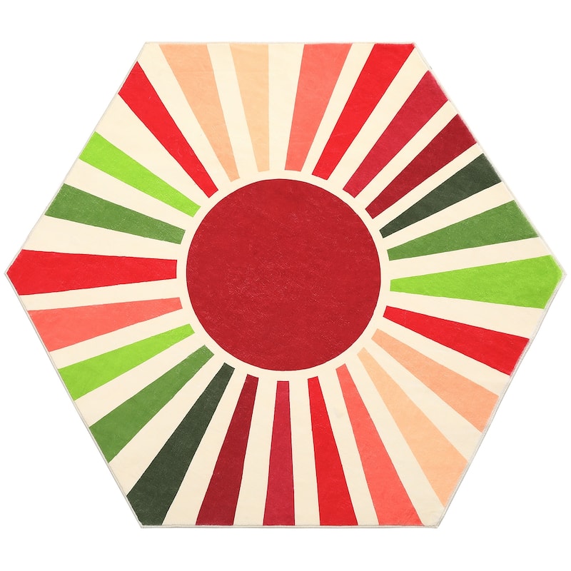 Garvee Rainbow Sol Kids Area Rug