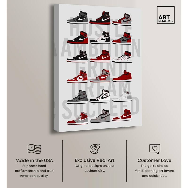 Ambition Grind Sneakers Canvas by Art Remedy, Gallery Wrapped