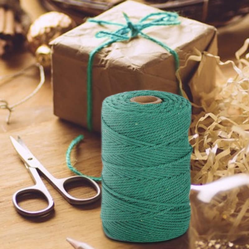 VECELO Green Garden Twine Strong Hemp Rope for Gardening Plant Tie Floristry Crafts Gift Wrapping Packing Decor