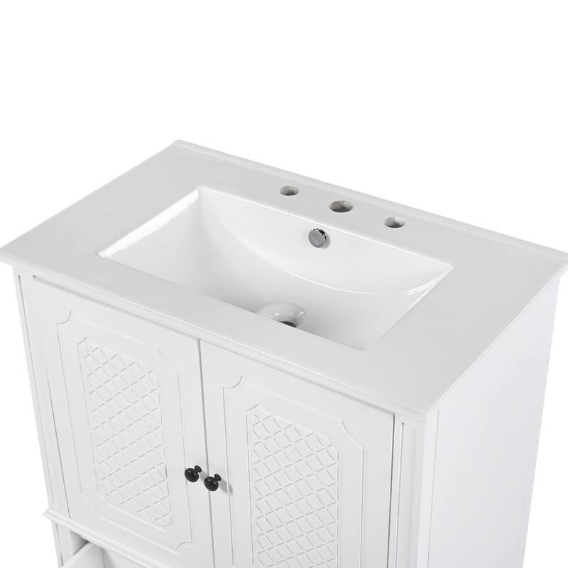 Bathroom Vanity with Sink Vintage Style,Multi-functional Storage Space