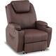 Mcombo Electric Power Recliner Chair with Massage and Heat,USB Charge Ports,Side Pockets and Cup Holders,Faux Leather 7050 - Light Brown