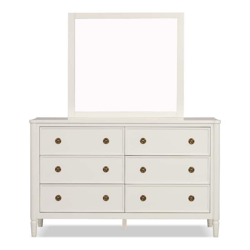 Furniture of America Arlena Modern 2-piece Solid Wood Dresser and Mirror Set