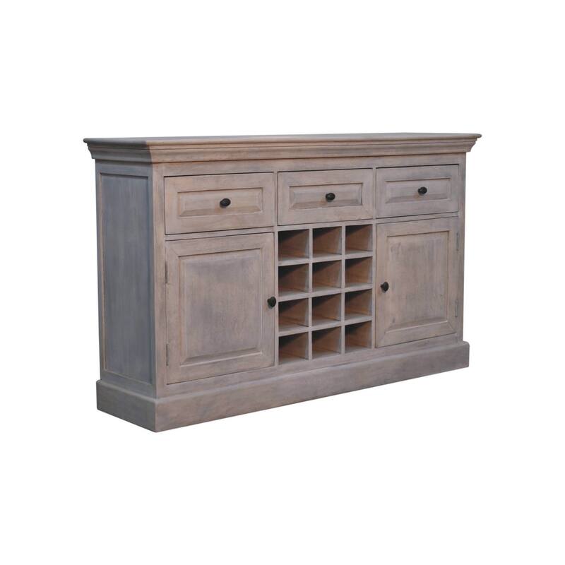 Acid Wash Wine Storage Unit - Grey Ash