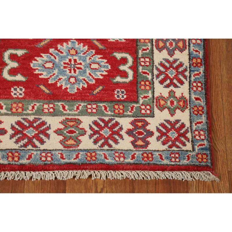 Traditional Kazak Oriental Foyer Rug Handmade Red Wool Carpet - 2'0"x 3'0"