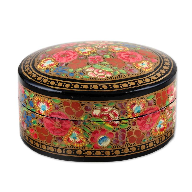 Novica Handmade Summer Bouquet Papier Mache And Wood Decorative Box