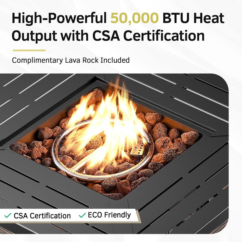 Pocassy 30 In Outdoor Fire Pits with Patio Swivel Glider Chari Set.