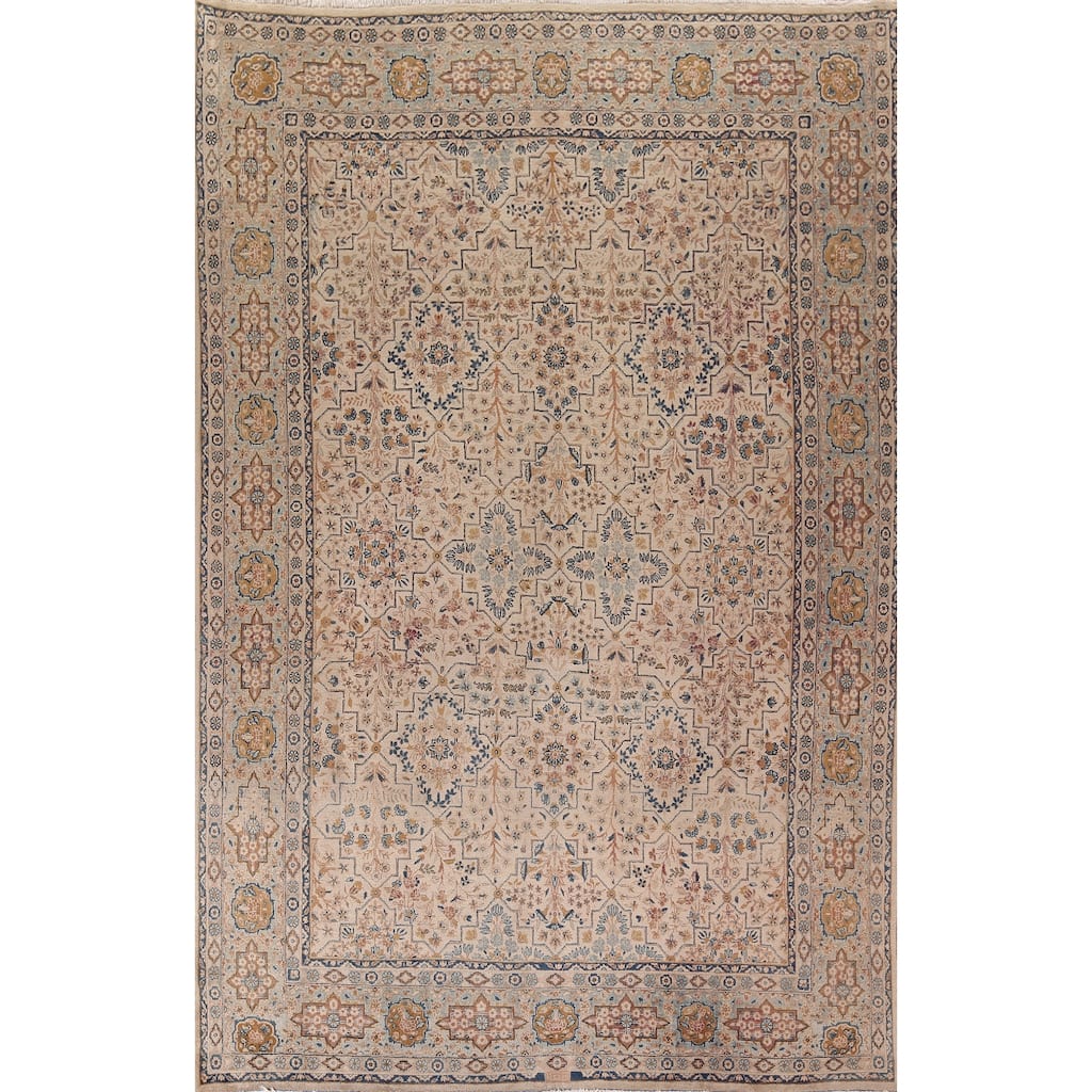 Kashan Signed Persian Area Rug Handmade Wool Carpet - 8'5"x 12'1"