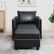 Option Accent Chair with Ottoman,Black