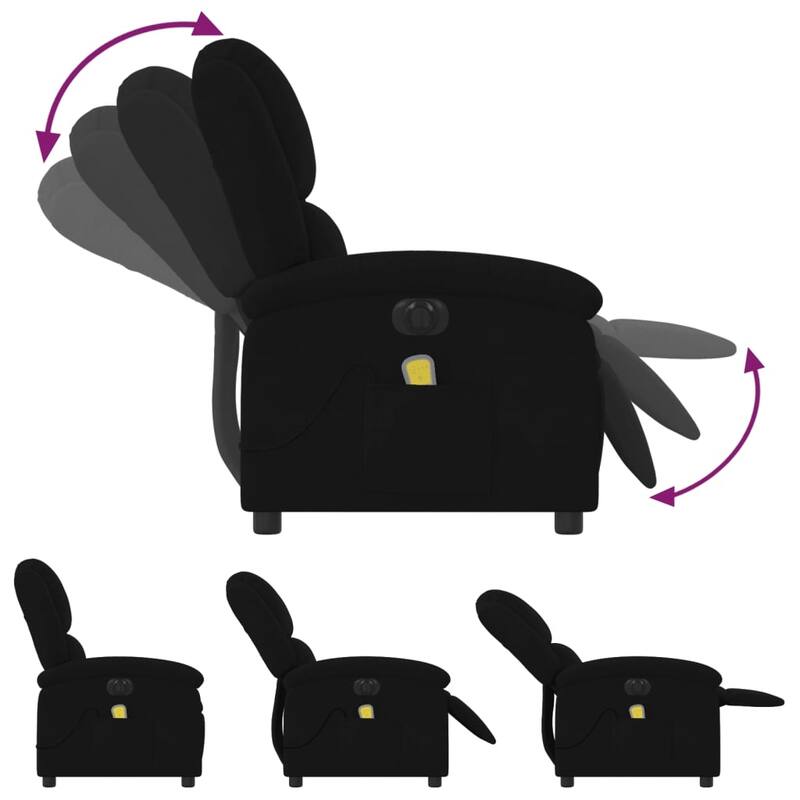 vidaXL Massage Recliner Chair Wingback Reclining Armchair for Elderly Velvet