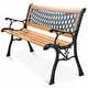 preview thumbnail 11 of 9, 49 1/2'' Patio Park Garden Bench Porch Path Chair Outdoor Deck Cast