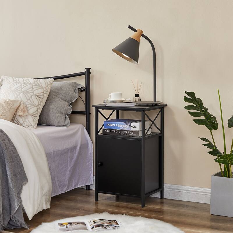 VECELO Modern Nightstands with Storage Shelf