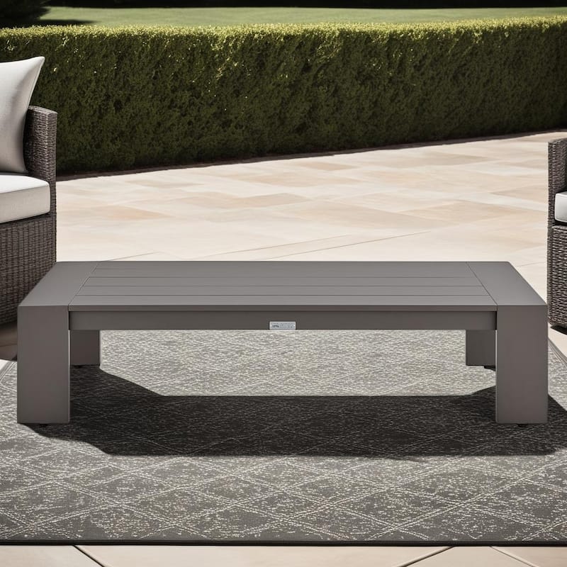 Koda Aluminum 51" Outdoor Coffee Table - Brown