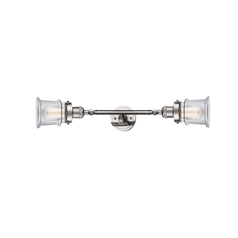 Innovations Lighting Small Canton 2 Light 25" Wide Bathroom Vanity - Polished Nickel / Clear