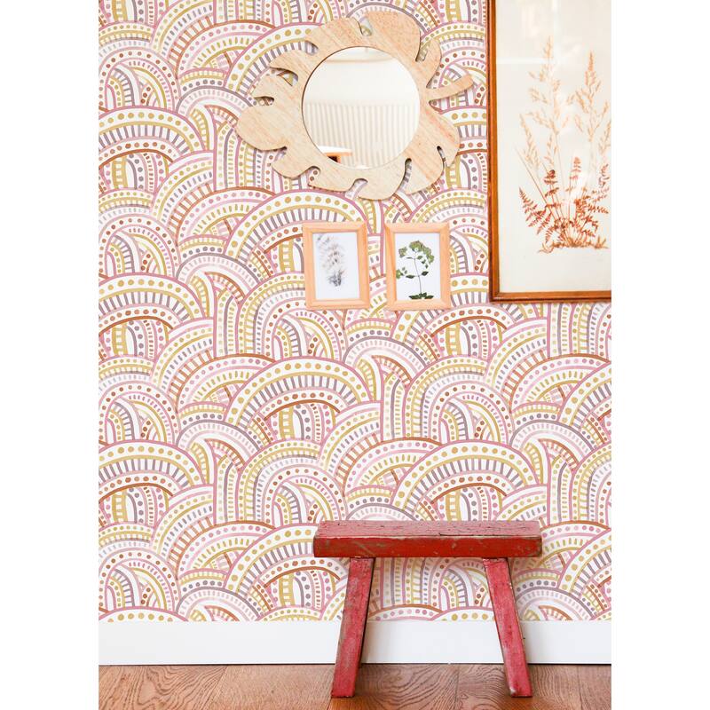 NuWallpaper Retro Rainbow Multi Warm Peel & Stick Wallpaper