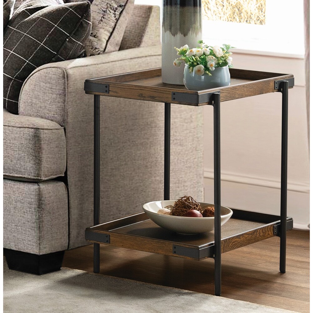 Industrial 30 Inch Natural Accent Table 