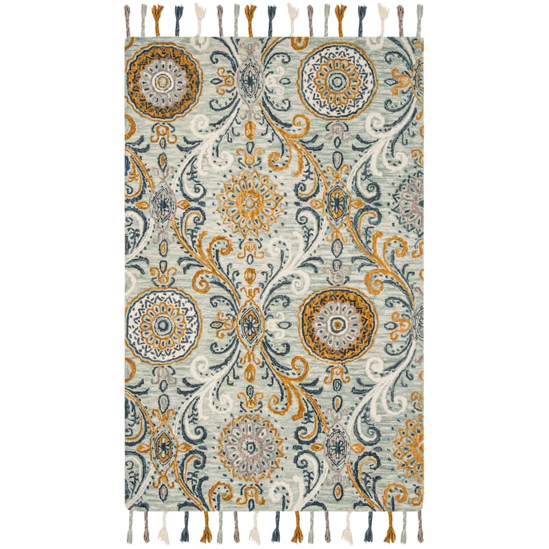 SAFAVIEH Handmade Suzani Ennie Boho Tribal Wool Rug