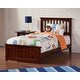 preview thumbnail 1 of 5, Mission Twin XL Foundation Bed Frame with Matching Footboard in Walnut Brown - Twin XL