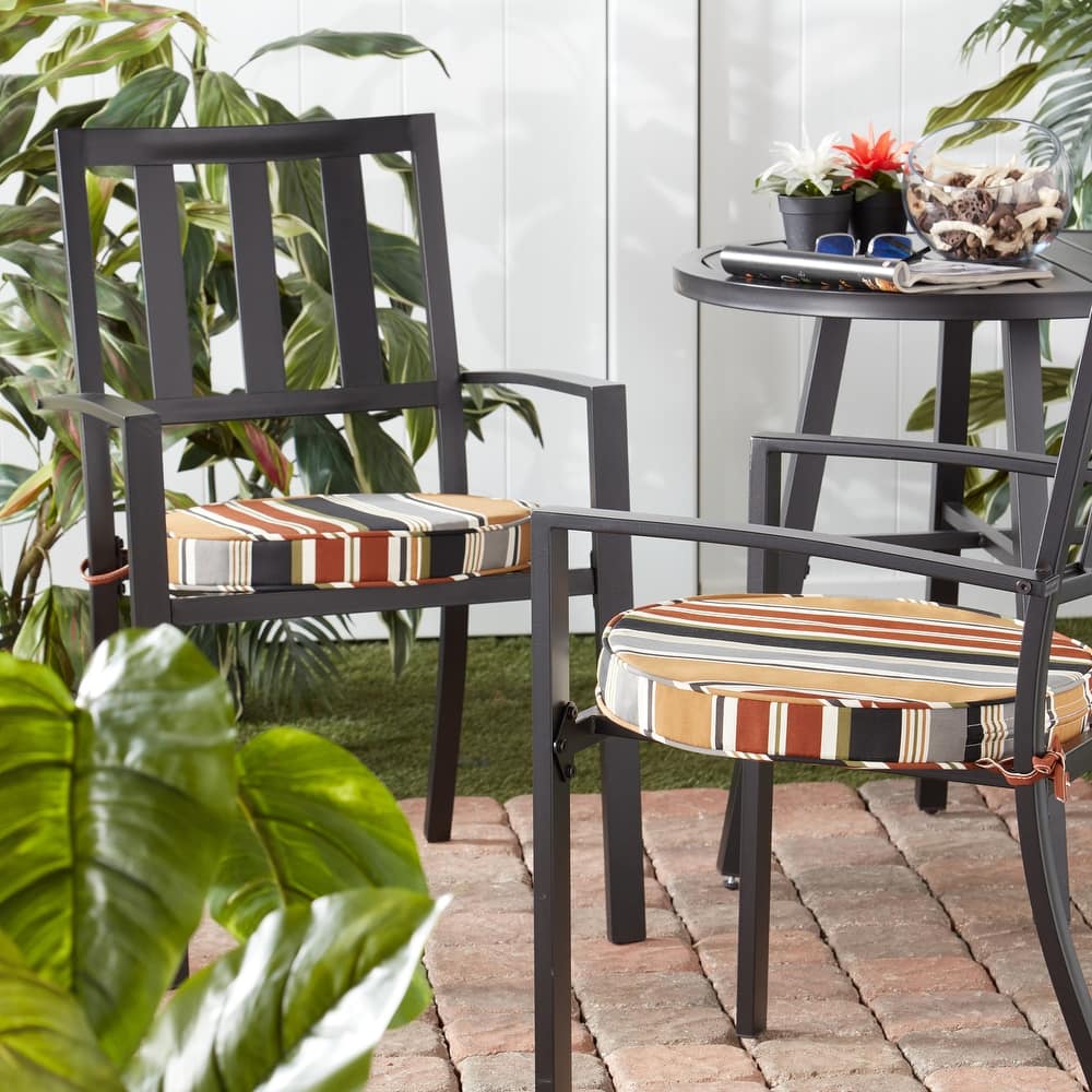 Greendale Home Fashions 18" Round Outdoor Chair Pad (Set of 2)