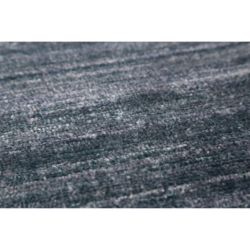 Tribal Gabbeh Indian Area Rug Hand-Knotted Blue Wool Carpet - 9'0" x 12'4"