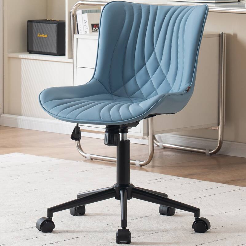 Armless Office Chair Swivel Home Office Desk Chairs with Wheels