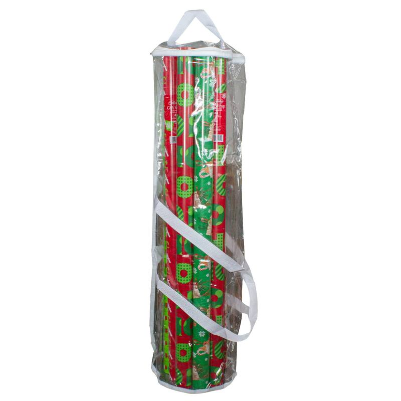 30" Transparent Christmas Gift Wrap Organizer Bag with Handles