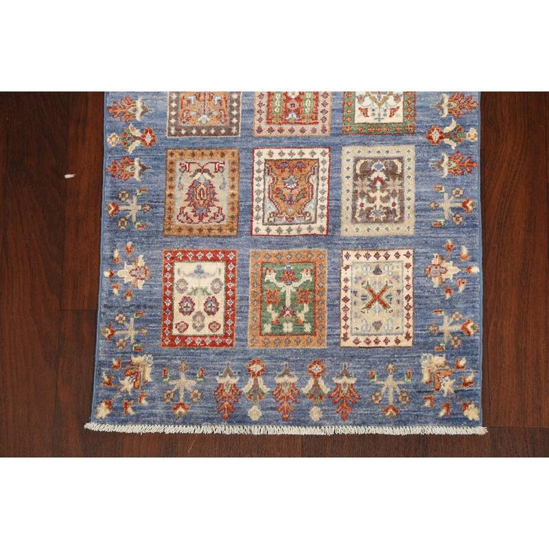 Garden Design Traditional Kazak Oriental Wool Runner Rug Hand-knotted - 2'8" x 9'10"