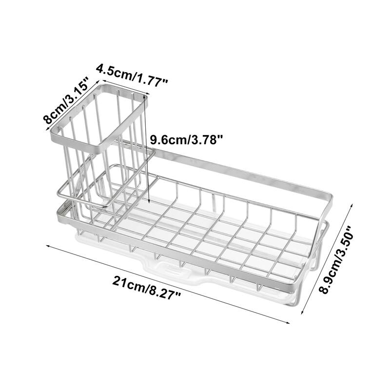 Stainless Steel Sink Caddy Organizer Sink Caddy 8.27"x3.50"x2.52"