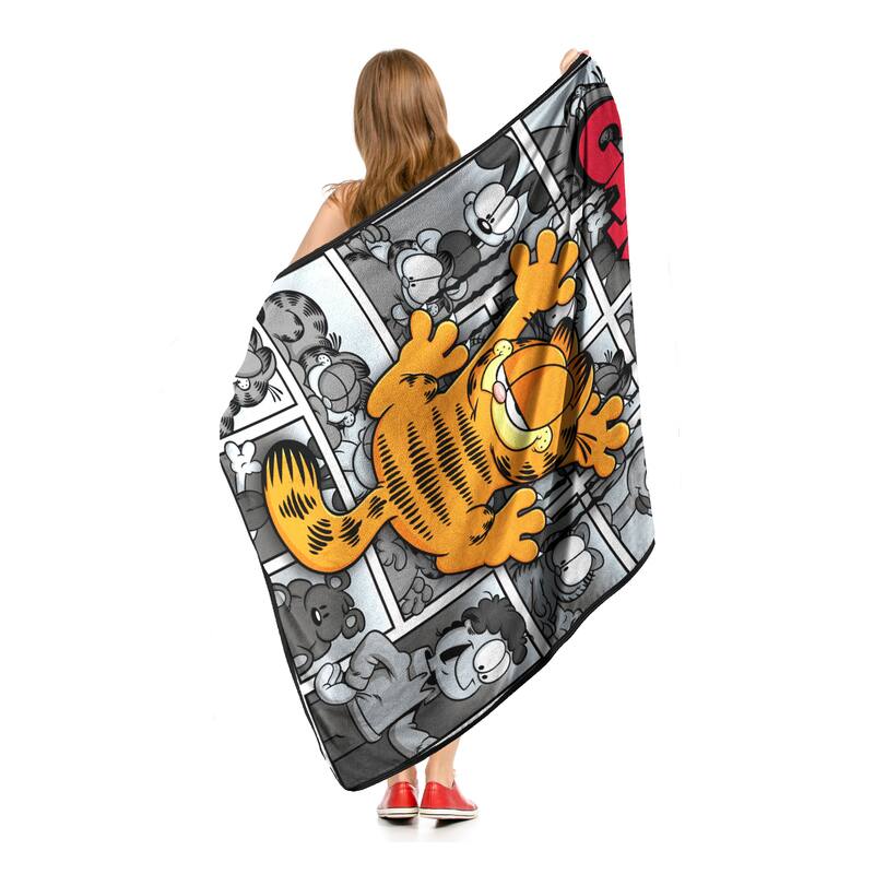 Garfield Cat Scratch Smile Micro Raschel Throw