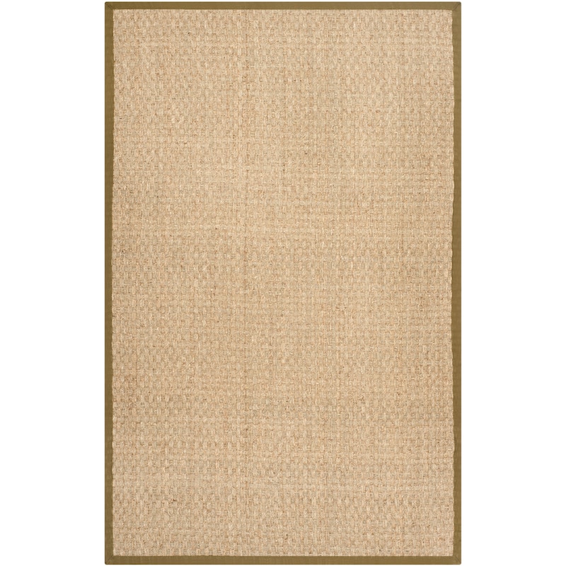 SAFAVIEH Natural Fiber Zymryd Basketweave Seagrass Rug - 5' x 8' - Natural/Olive
