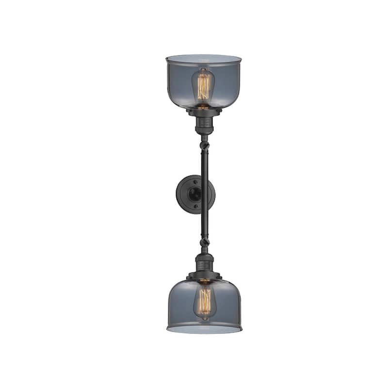 Innovations Lighting Large Bell 2 Light 23" Wide Bathroom Vanity Light - Oil Rubbed Bronze / Plated Smoked