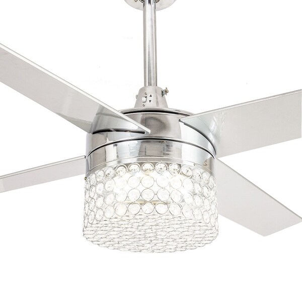 Shop Chrome LED Crystal 4-Blades 48-inch Chandelier ...