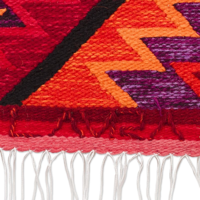 Novica Handmade Hummingbird Geometry Wool Tapestry