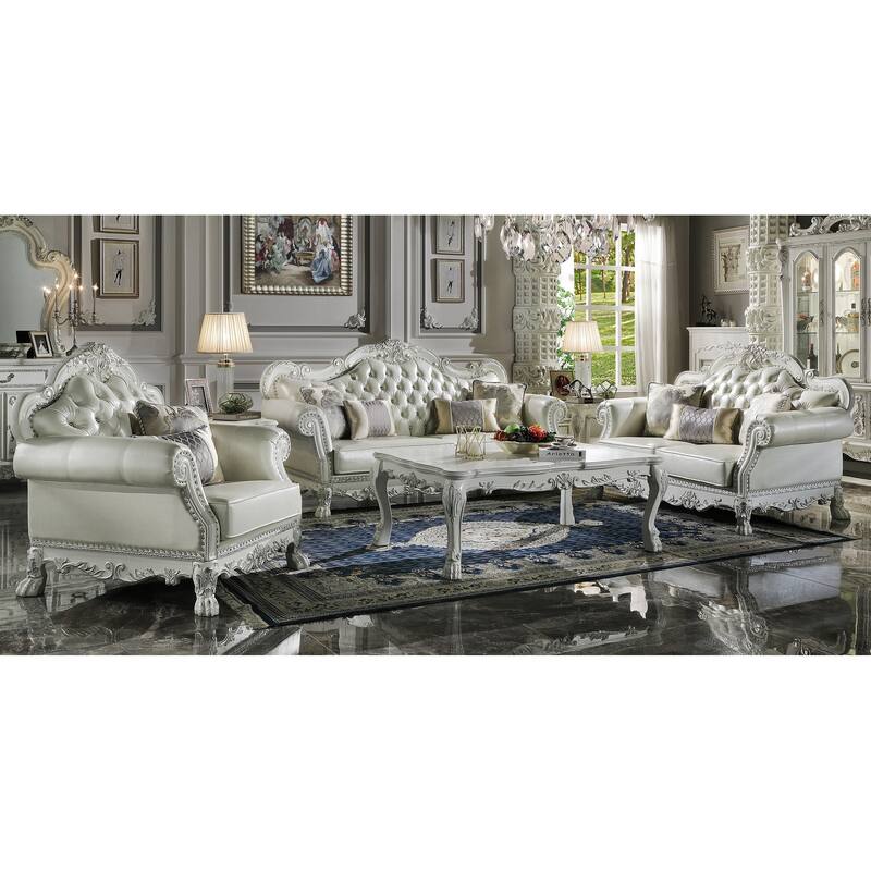 Adison Pear White and Bone White Sofa with 4-Pillow