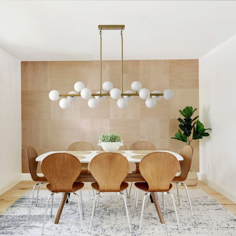 Bubble Sputnik Chandelier Modern Linear Chandelier with Globe Glass Shades
