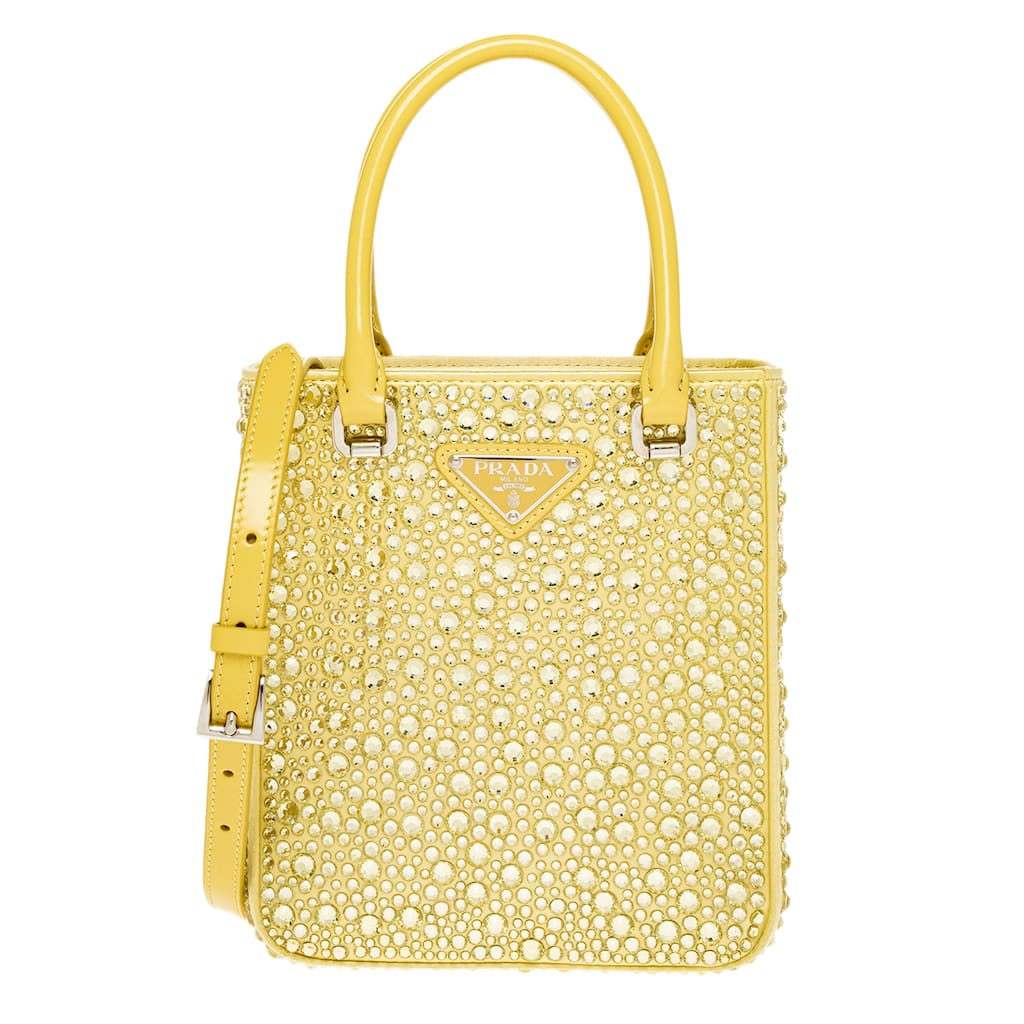 Prada Small Satin Tote Bag with Crystals
