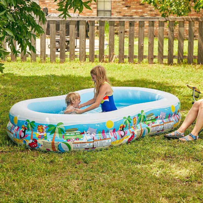 Intex 8.5ft x 5.25ft x 18in Swim Center Paradise Seaside Inflatable Kiddie Pool - 9