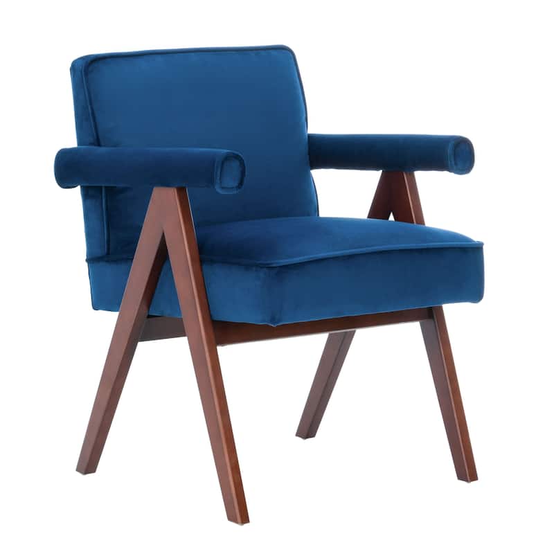 SAFAVIEH Suri Mid-Century Walnut Wood Arm Chair - 23.2" Wx 24" L x 29.9" H
