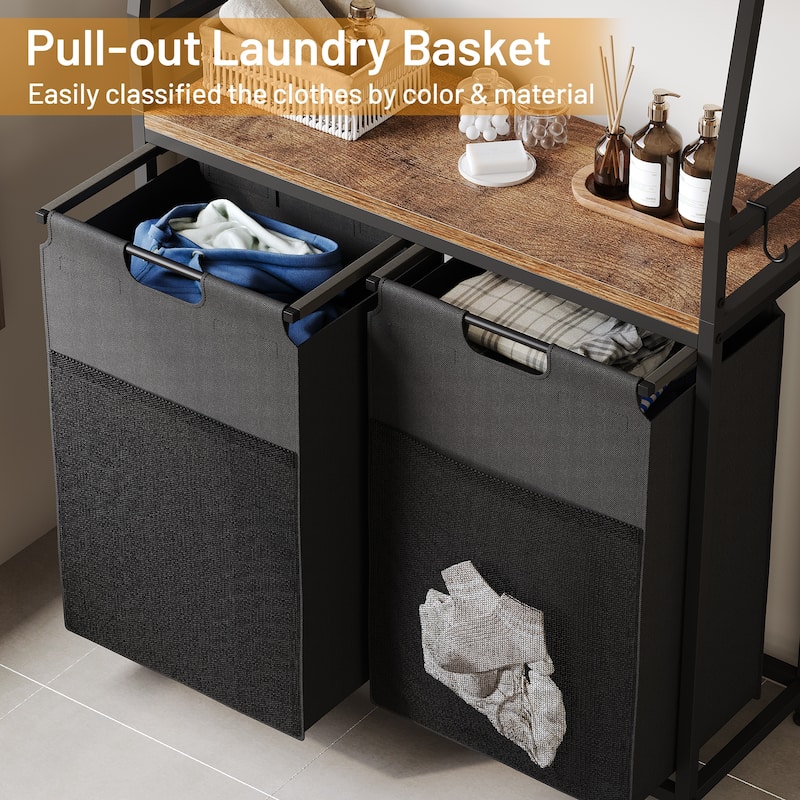 Laundry Sorter 112L/142L/170L Laundry Hamper Organizer Laundry Basket with Removable Bags