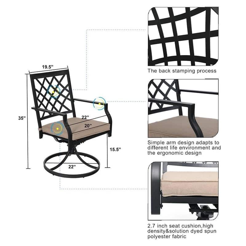 Claribelle Swivel Patio Rocker Dining Chair (Set of 2) by Havenside Home