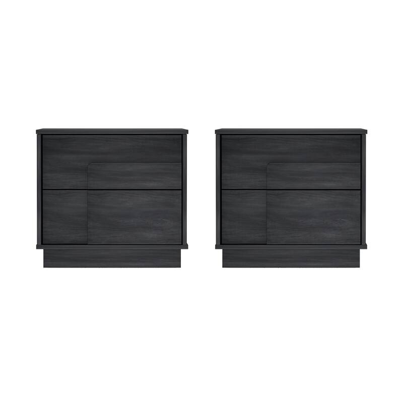 Manhattan Comfort Modern Horizon 2 Drawer Nightstand Set of 2
