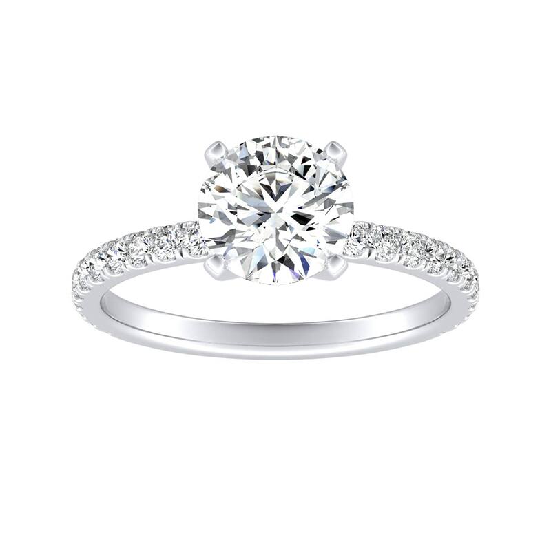 Auriya 14k Gold 1 1/2ct Moissanite and Diamond Engagement Ring 1/3ctw