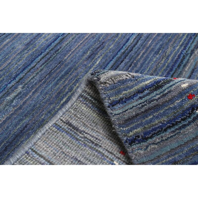 ECARPETGALLERY Hand Loomed Kashkuli Gabbeh Dark Navy Wool Rug - 3'1 x 4'7